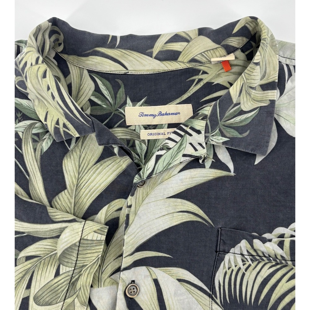 Tommy Bahama Camp Shirt Men 3XL 100% Silk Floral Print Hawaiian Aloha